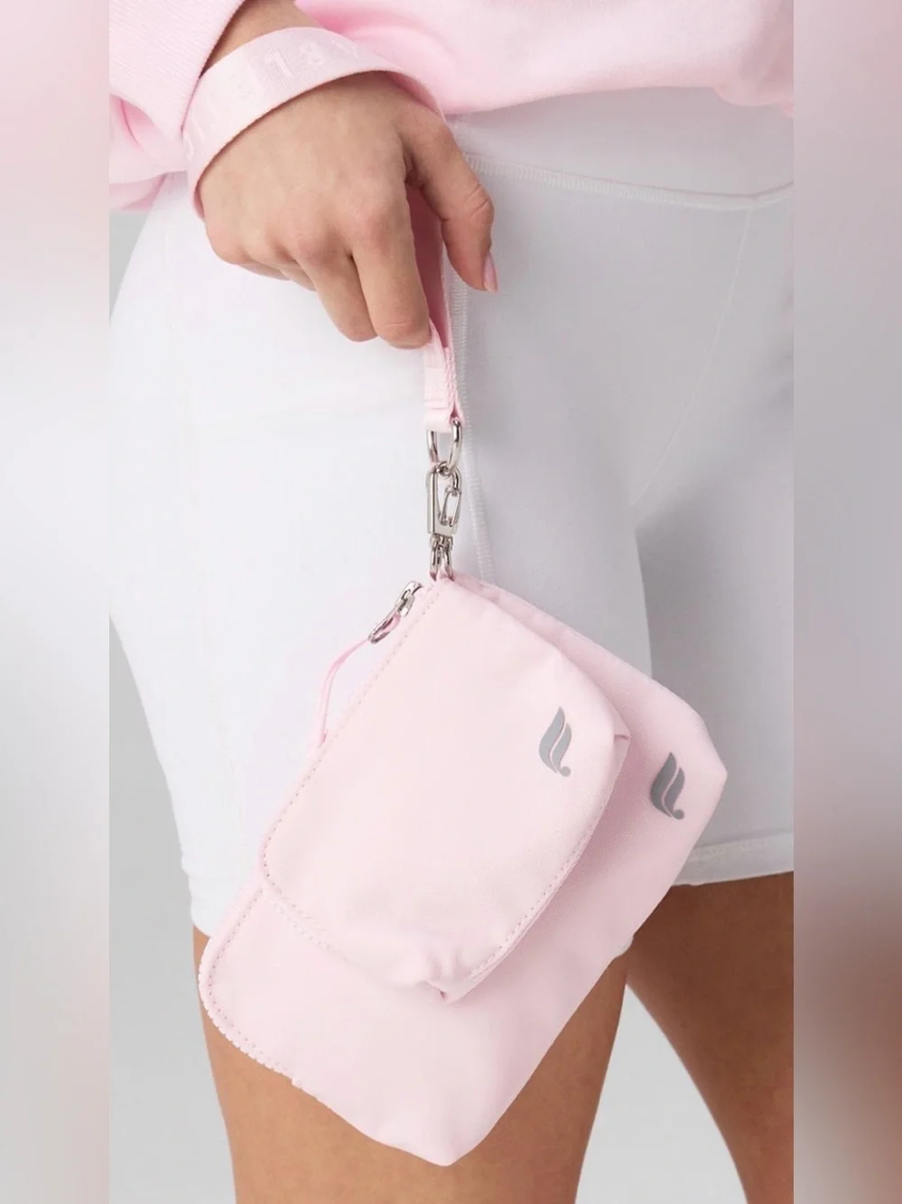 Fabletics Pink Double Pouch Wristlet